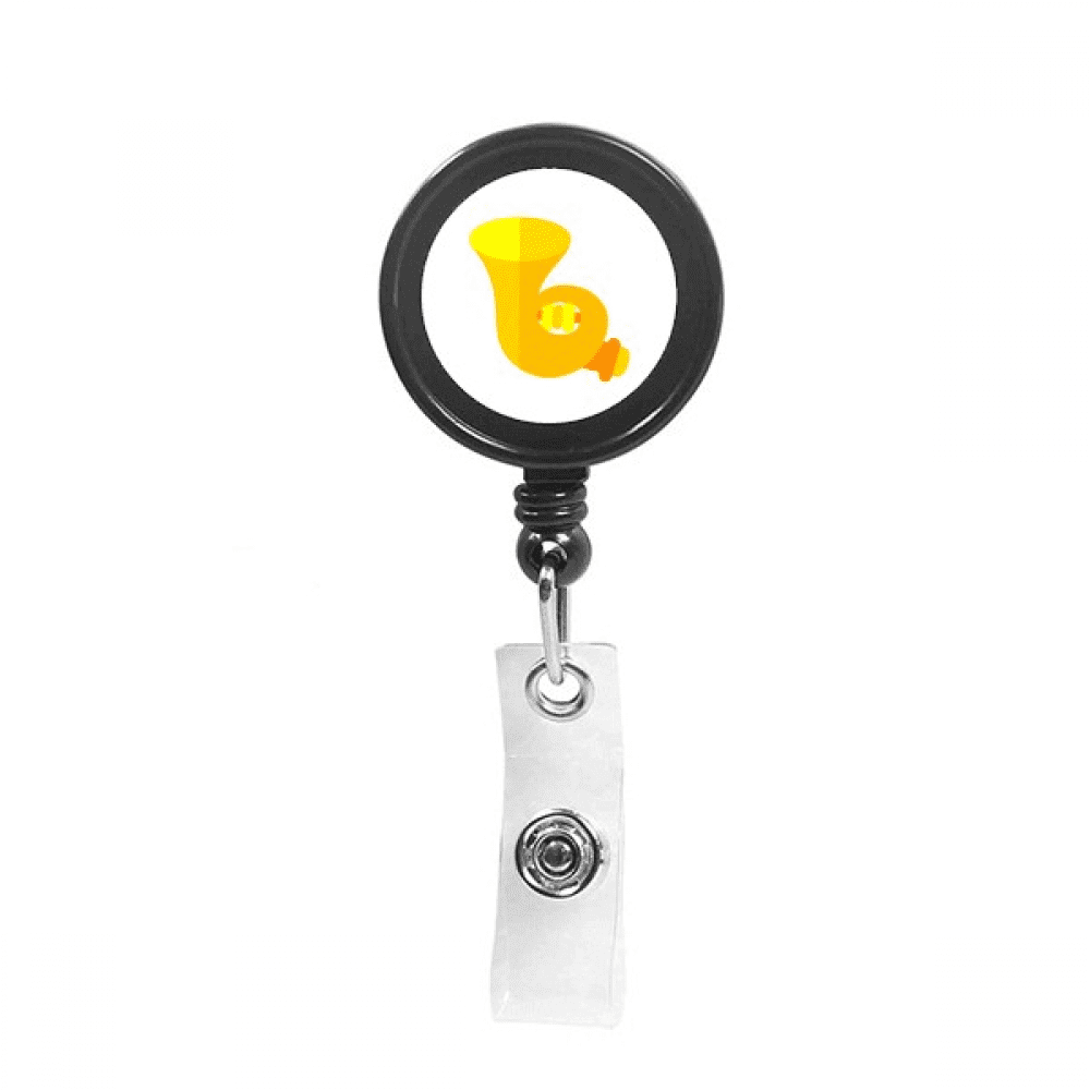 French Horn Perform Instrument Retractable Keychain Badge Holder ID Badge