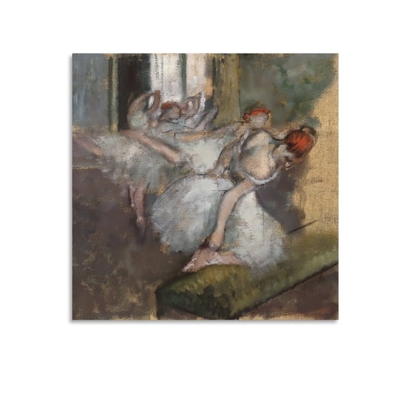 French Impressionist Artist Edgar Degas Ballet Class Retro Poster-denoise-denoise Canvas Art Poster and Wall Art Picture Print Modern Family bedroom Decor Posters 16x16inch(40x40cm)