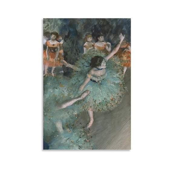 French Impressionist Artist Edgar Degas Green Dancer Retro Poster Canvas Poster Wall Art Picture Prints Hanging Photo Gift Decor Home Posters Artworks 24x36inch(60x90cm)