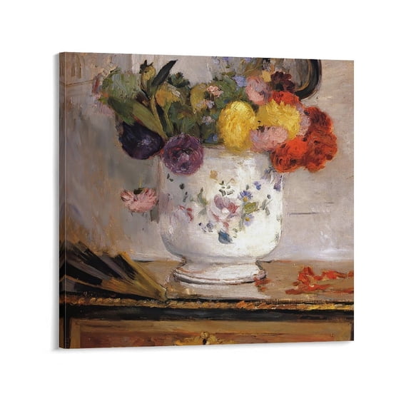 French Impressionist Painters Berthe Morisot Dahlia Poster Poster Decorative Painting Canvas Wall Art Living Room Posters Bedroom Painting 16x16inch(40x40cm)