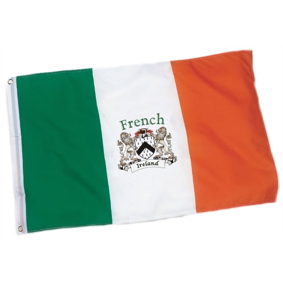French Irish Coat of Arms Heavy Duty Outdoor Ireland Flag - 2'x3'