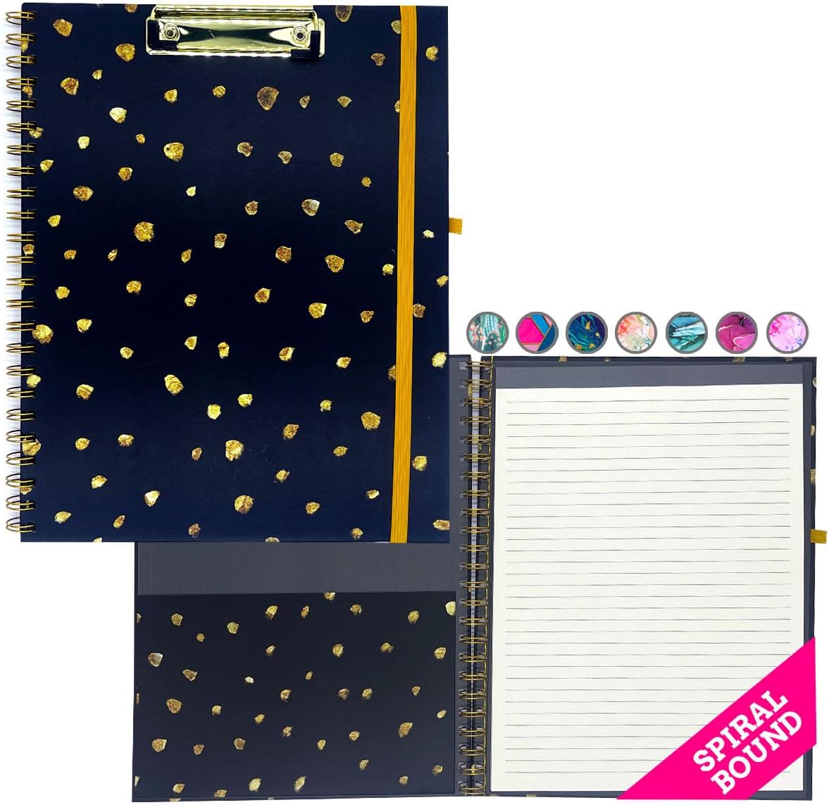French KOKO Hardcover Spiral Clipboard with Notepad Clipfolio Notebook