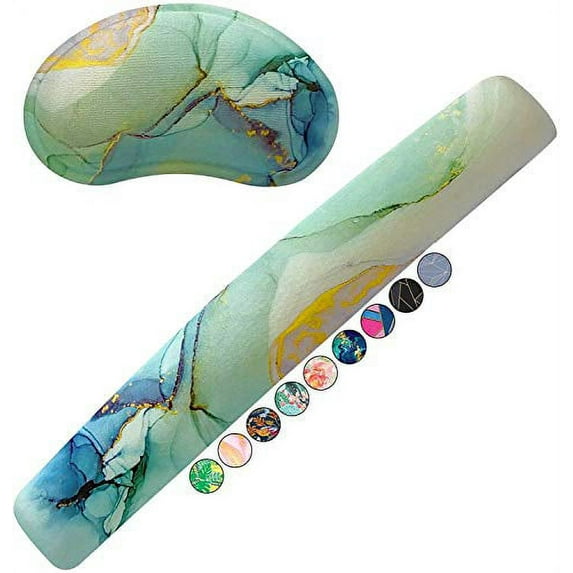 French KOKO Memory Foam Laptop Mac Pc Wrist Rest, Marble-lous Teal (New)