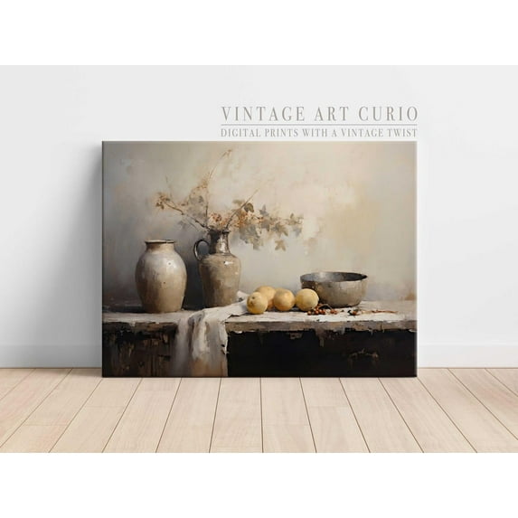 French Kitchen Still Life Art Print, Vintage Farmhouse Decor Home Decor #2592, 16x24 UNFRAMED