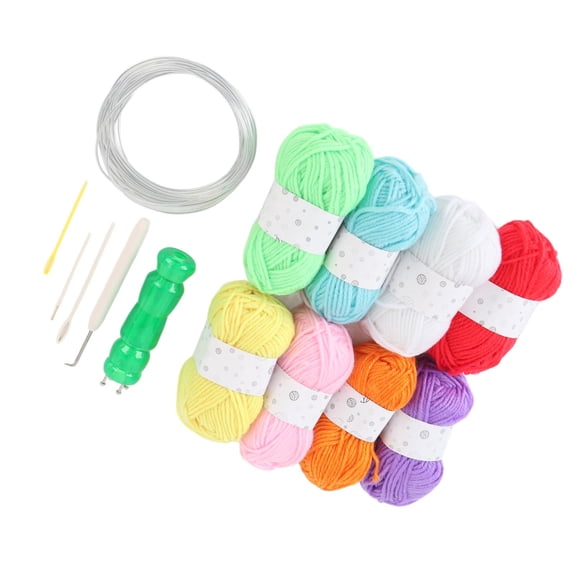 French Knitter Kit Spool Knitter 8 Cotton Threads Aluminum Wire Needles