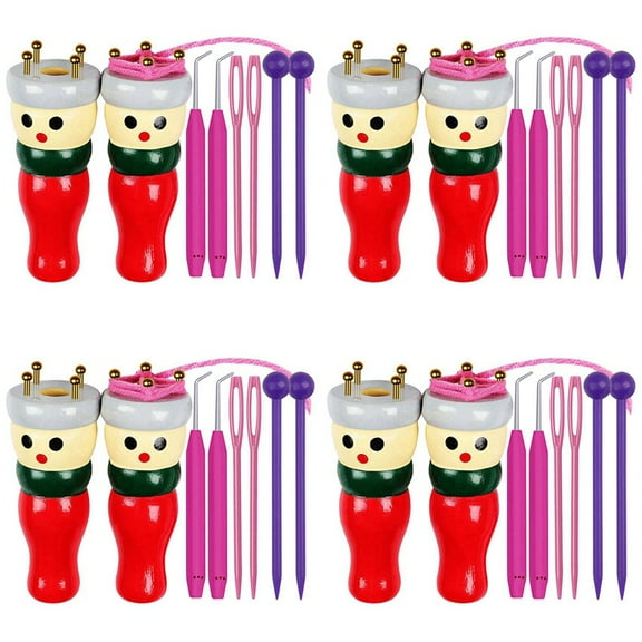 French Knitter Tool 8 Pack, Wooden Knitting Set Spool Knitting Doll Knitting Toy for Making Bracelets, Etc