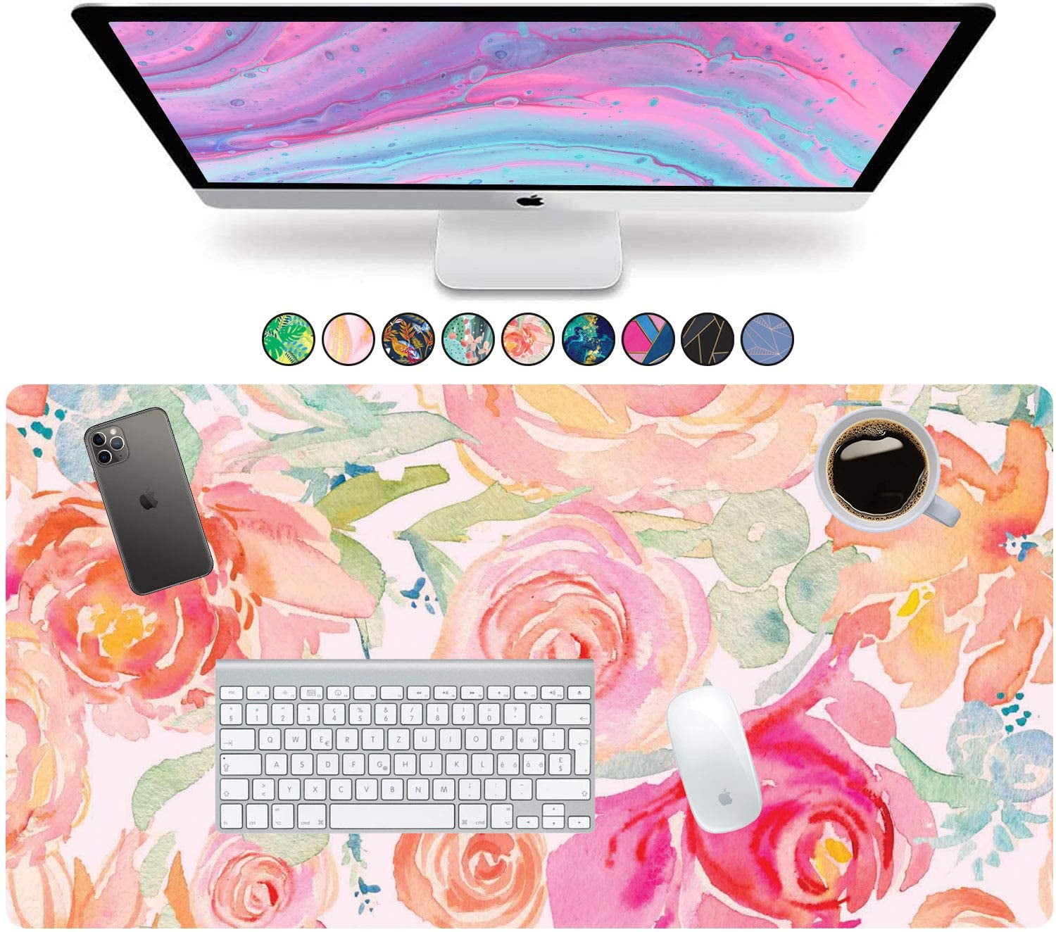 French Koko Large Mouse Pad Big Desk Mat Protector Pretty Deskpad Desk