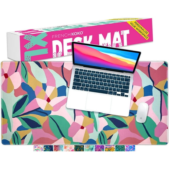 French KOKO Pink-a-Bloom XL Mouse Pad, Multi-color