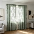 thumbnail image 1 of French Lace Curtain Sheer Rod Pocket Window Panel 55x63 Inch, Floral Embroidery Semi-Sheer for Living Room Bedroom, 1 of 6