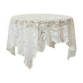 thumbnail image 1 of French Lace Tablecloth, Rectangular and Round Table Cover with Hollow Design, Decorative Table Linen for Dining and Coffee Table ( White ), 1 of 6