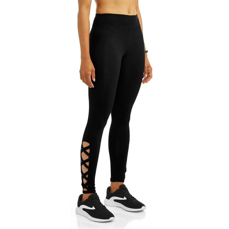 French Laundry Women's Legging With Side Seam Lattice Detail 