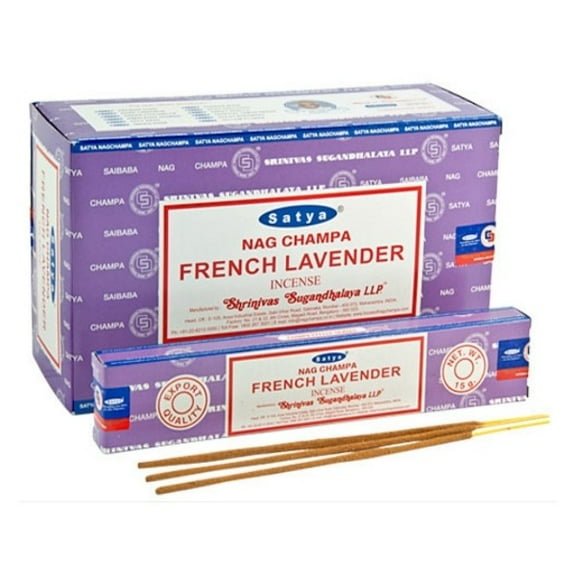French Lavender Box of 12 tube 180 gram Incense sticks Satya