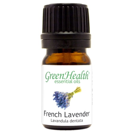 French Lavender Essential Oil - 1/6 fl oz (5 ml) Glass Bottle w/ Euro Dropper - 100% Pure Essential Oil by GreenHealth