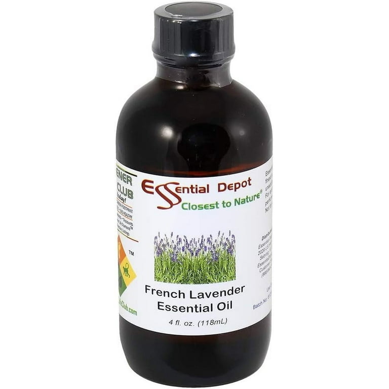 Lavender Essential Oil - 4 oz. - from France - GC/MS Tested - Skin Safe -  Supplied in 4 oz. Amber Glass Bottle with Black Phenolic Cone Lined and