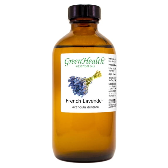 French Lavender Essential Oil - 8 fl oz (237 ml) Glass Bottle w/ Cap - 100% Pure Essential Oil by GreenHealth