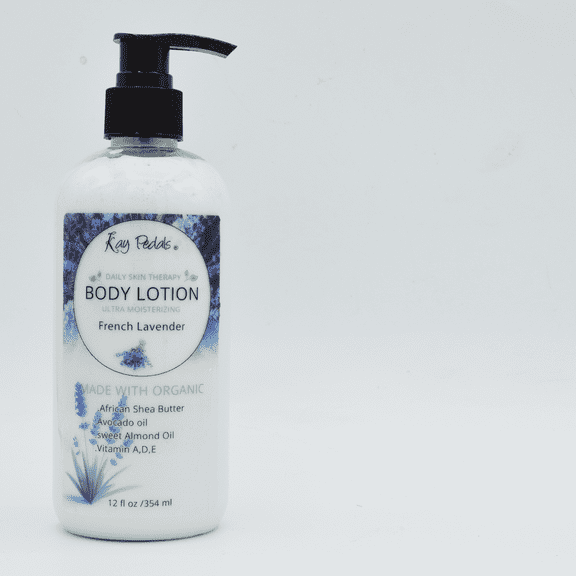French Lavender Organic Shea Butter Body Lotion 12oz | Body Cream | Sweet Almond And Avocado Oil