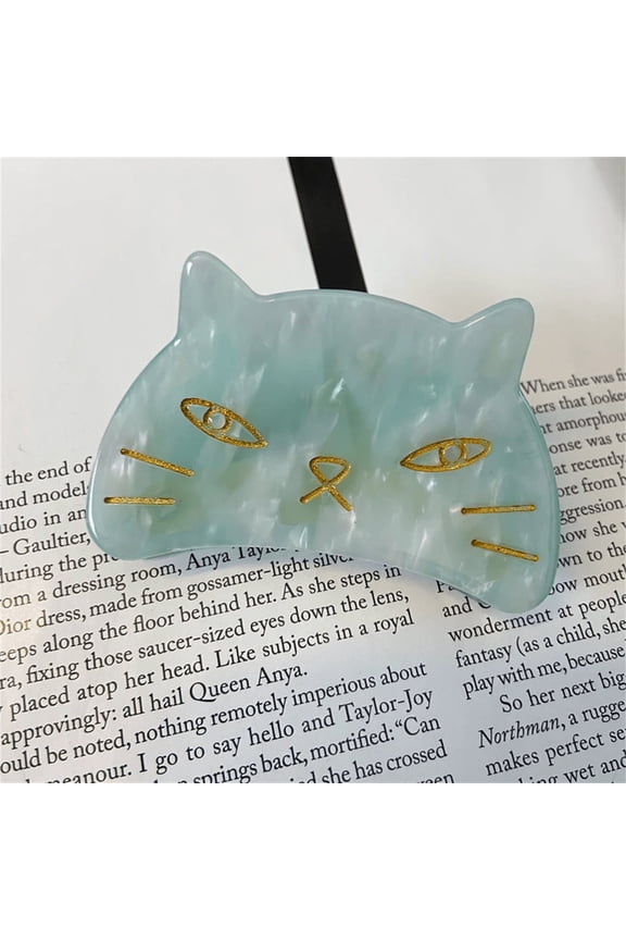 French Leopard Print Cat Hair Clips for Women Funny Cute Animal Barrettes Hair Accessories