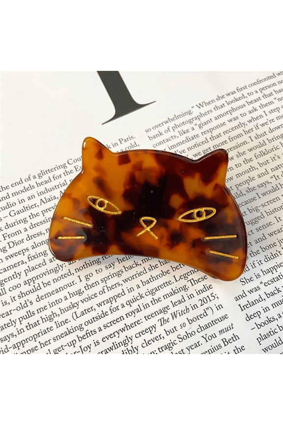 French Leopard Print Hair Barrettes Cute Cat Clips Funny Animal Design Hair Accessories for Women Girls