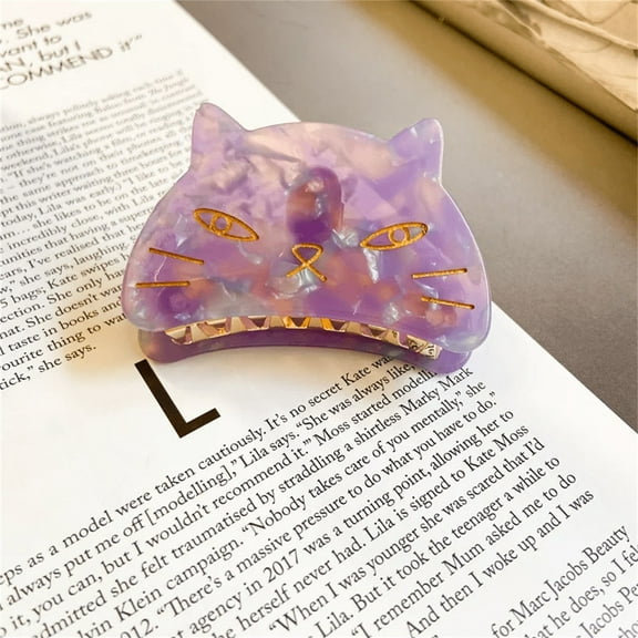 French Leopard Print Cat Hair Clips for Women Funny Cute Animal Barrettes Hair Accessories