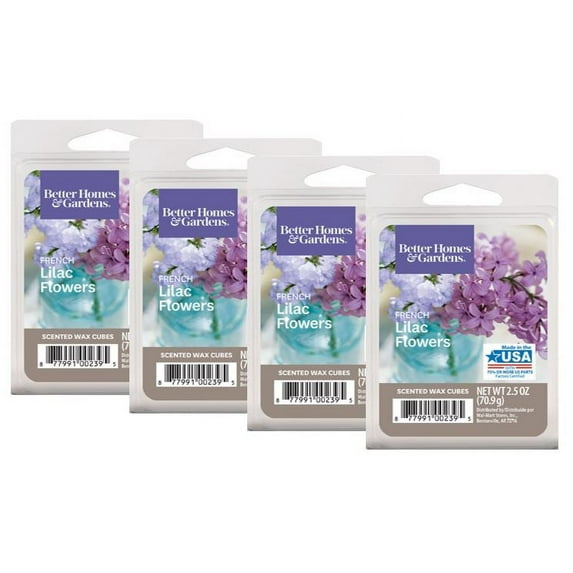 French Lilac Flowers Scented Wax Melts, Better Homes & Gardens, 2.5 oz (4-pack)