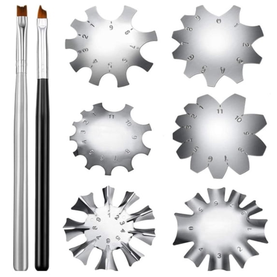 Stainless Steel French Line DIY Tool Kit with 8 PC Mould Design for Effortless Manicure