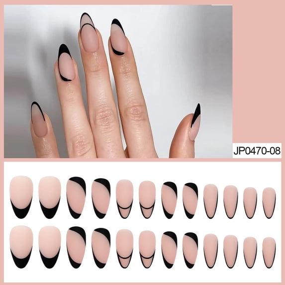 French Line Nail Reusable Tips With Jelly Glue For Women And Girls Easy Application Removal