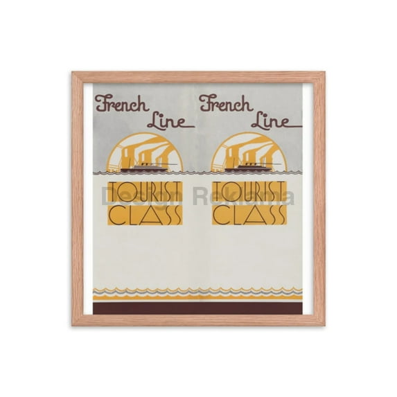 French Line Tourist Class, 1932. Framed Vintage Travel Poster