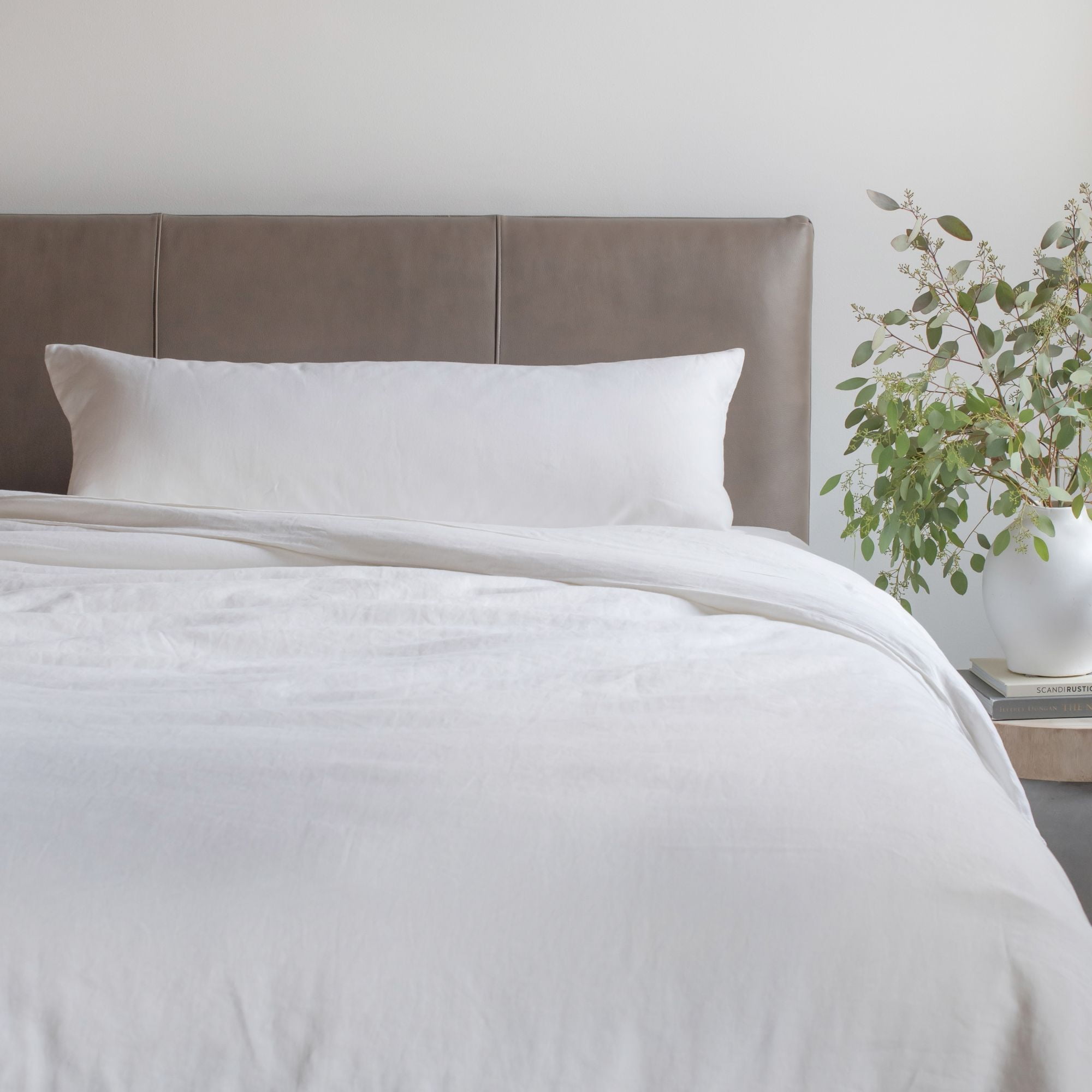 French Linen Body Pillow with removable Sham - Cream | BOKSER HOME