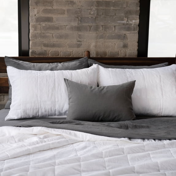 French Linen Box Stitch Quilt - Twin/Twin XL - White | BOKSER HOME ...