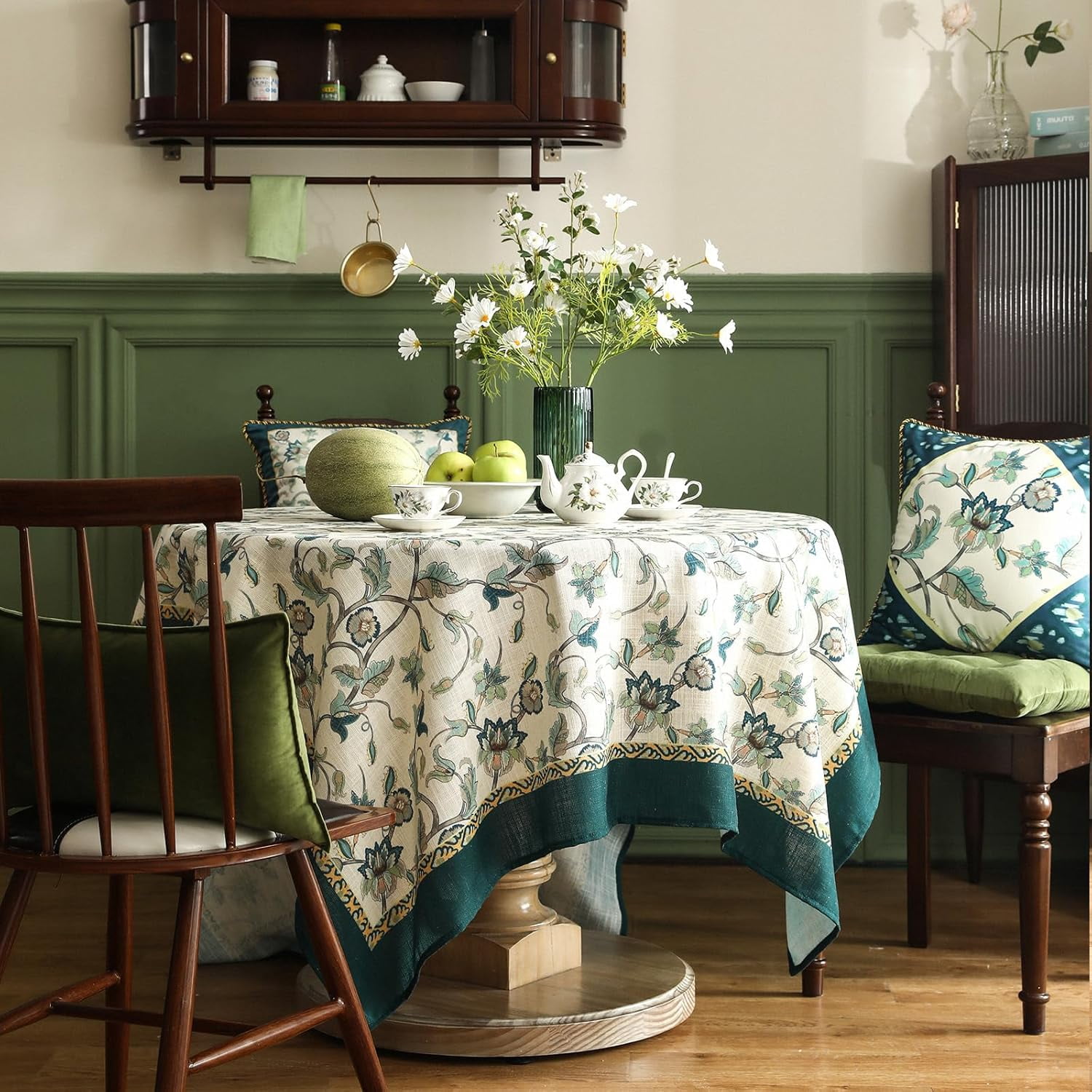 French Linen Pattern Tablecloth Soft Durable Floral Table Cloth ...