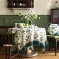 thumbnail image 1 of French Linen Pattern Tablecloth Soft Durable Floral Table Cloth Designer Kitchen Dining Tablecloth for Rectangular Tables for Parties Christmas 52"x 52", 1 of 5