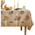 thumbnail image 1 of French Linen Pattern Tablecloth Soft Durable Floral Table Cloth Designer Kitchen Dining Tablecloth for Rectangular Tables for Parties Christmas 52"x 52", 1 of 6