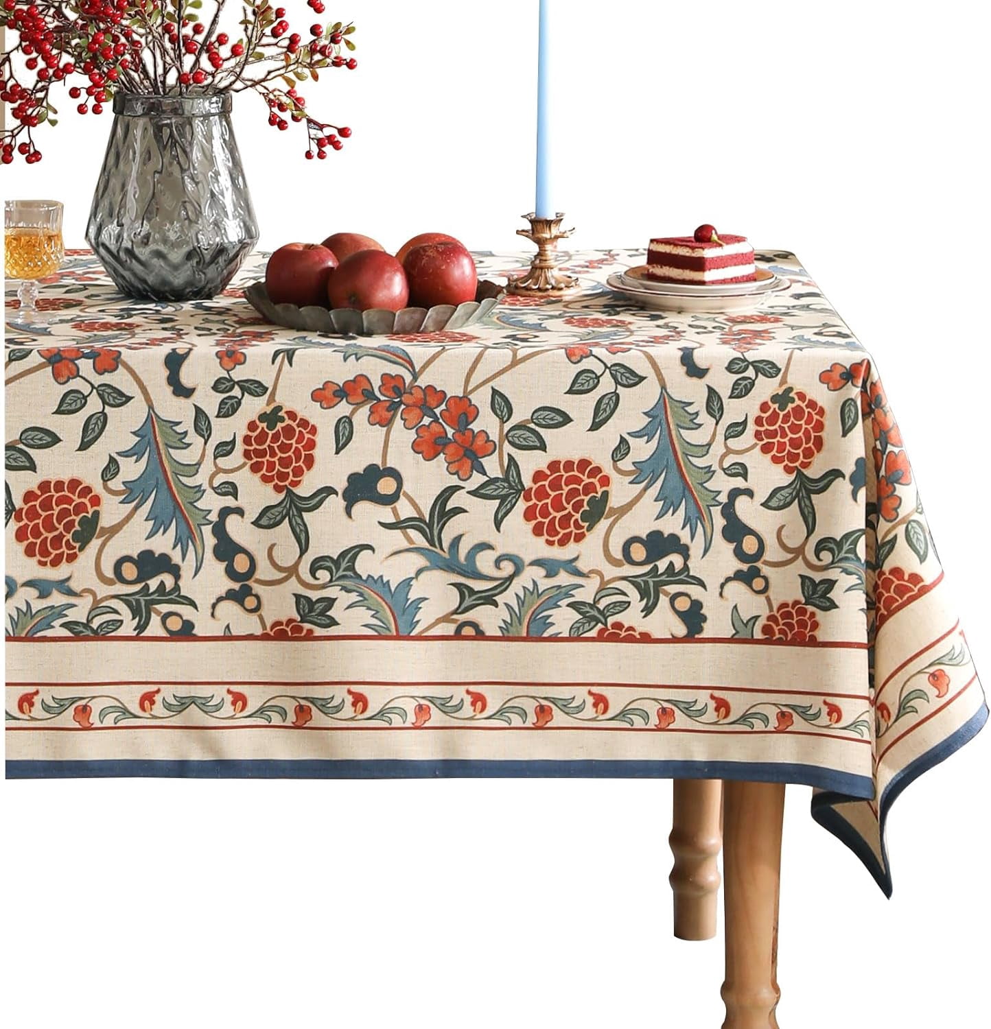 French Linen Pattern Tablecloth Soft Durable Floral Table Cloth ...