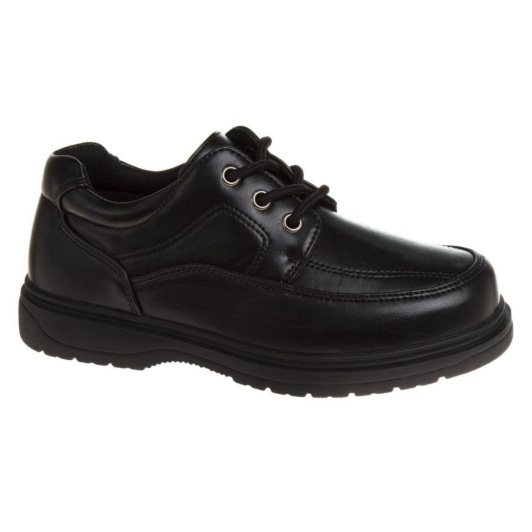 French Little Kids' Boys' Faux Leather Lace-Up School Shoes - Black, 2