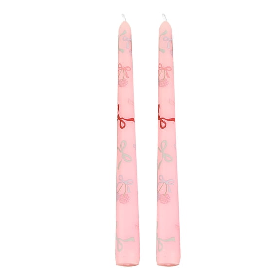 French Long Rod Printed Candles | Romantic Wedding & Valentine'S Day Party Decor | Hand-Cast, Smokeless & Odorless | 2-Pack