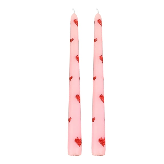 French Long Rod Printing Candle - Romantic Wedding and Valentine's Day Decor, Odorless & Eco - Friendly, Handmade for Birthdays and Candlelight Dinners, Two Pack,Multicolor A