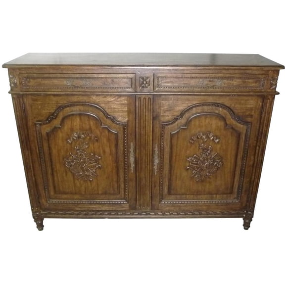 French Louis XVI Hand-Carved Wood Sideboard