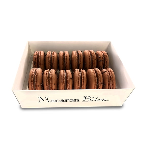 French Macarons Chocolate Cookies, 12 Count, Macaron Bites, Ready-to-Eat French Pastry