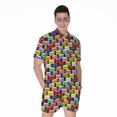 thumbnail image 1 of French Macarons Pattern Short Sleeve Men'S Rompers Casual Summer Jumpsuits Outfit, 1 of 4