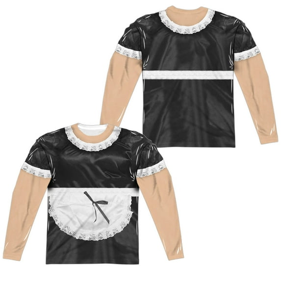 French Maid (Front - Back Print) - Regular Fit Long Sleeve Shirt - XXX-Large