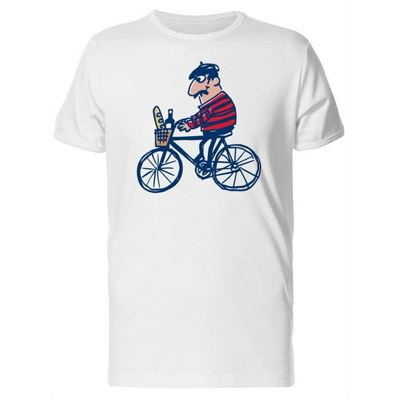 French Man On Bicycle T-Shirt Men -Image by Shutterstock, Male x-Large