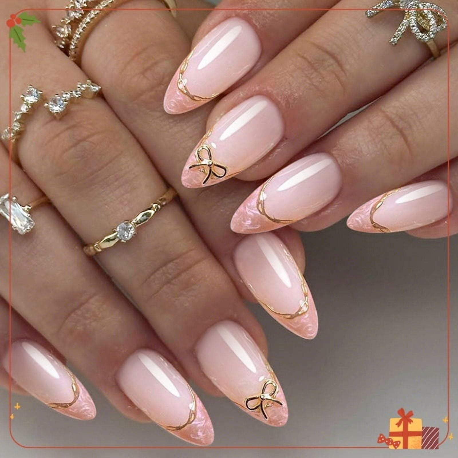 French-Manicure-Short-Almond-