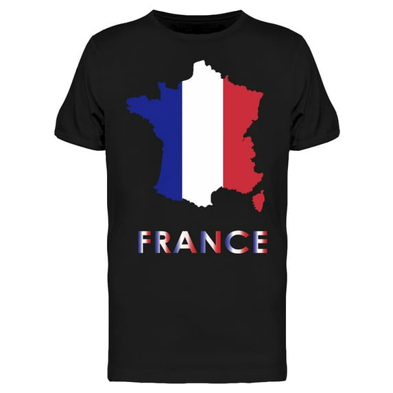 French Map Flag Colors France T-Shirt Men -Image by Shutterstock, Male Large