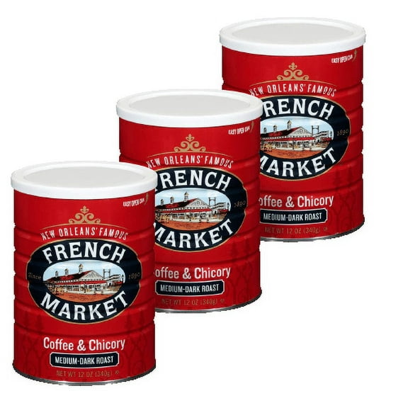 French Market Coffee & Chicory Creole Roast 12 oz Pack of 3