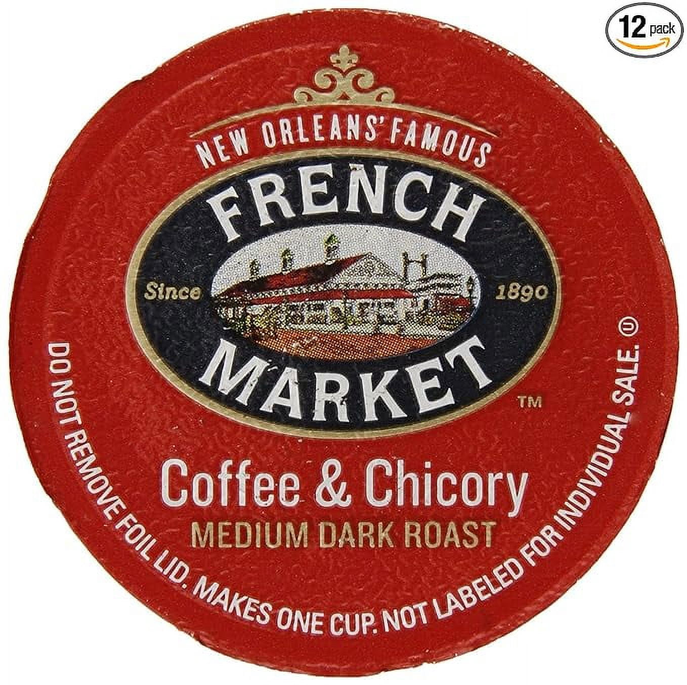 French Market Coffee, Creole Blend Coffee and Chicory, Single Serve