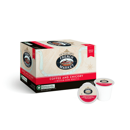 French Market Creole Blend Coffee & Chicory Single Serve Coffee Pods, 12 Count