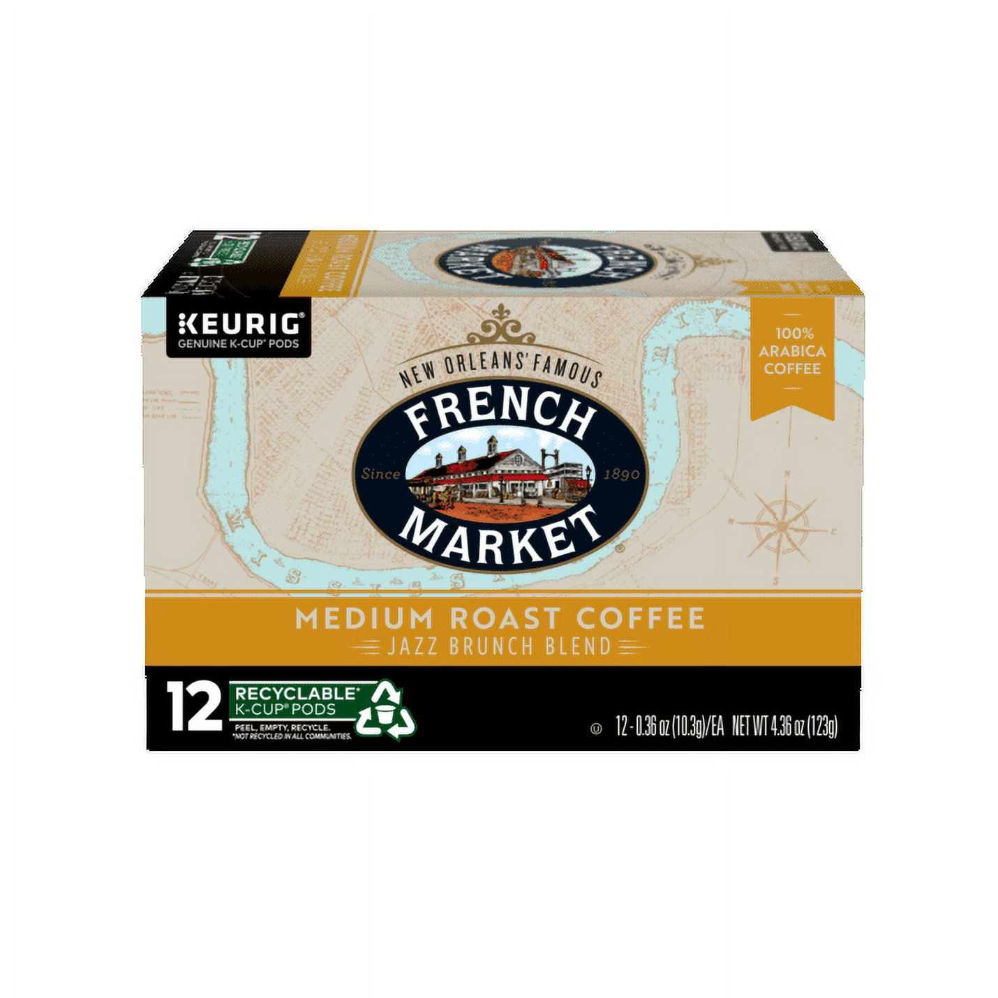 French Market Jazz Brunch Blend Coffee Pods Medium Roast 12 Count Walmart