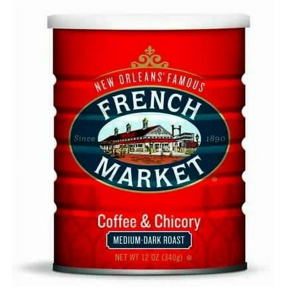 French Market Coffee & Chicory Medium-Dark Roast, 12 oz Can