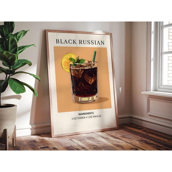 French Martini Mounted Bar Wall Art, Unframed Paper Print Size 8x12