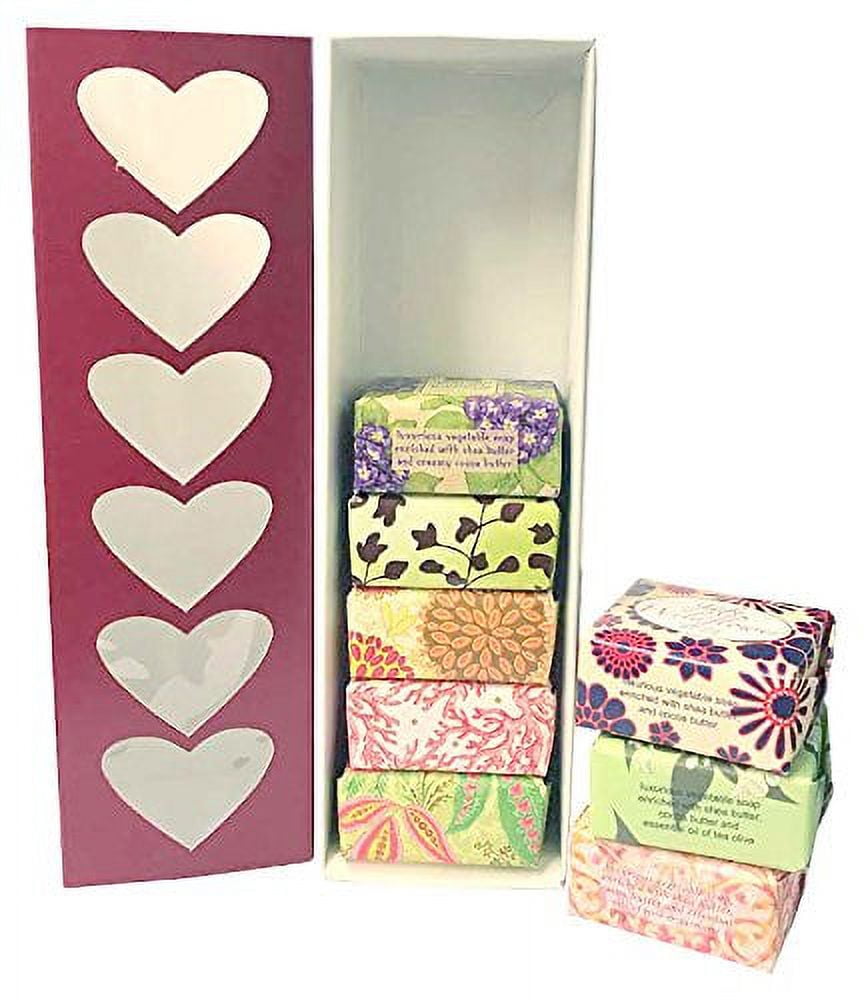 French Milled Botanical Soap Sampler Set of 8 Fabulous Scents, Individually  Wrapped Vegetable Based Mini Soaps with Essential Oils, Shea Butter and  Natural Extracts (Valentine's Day) 
